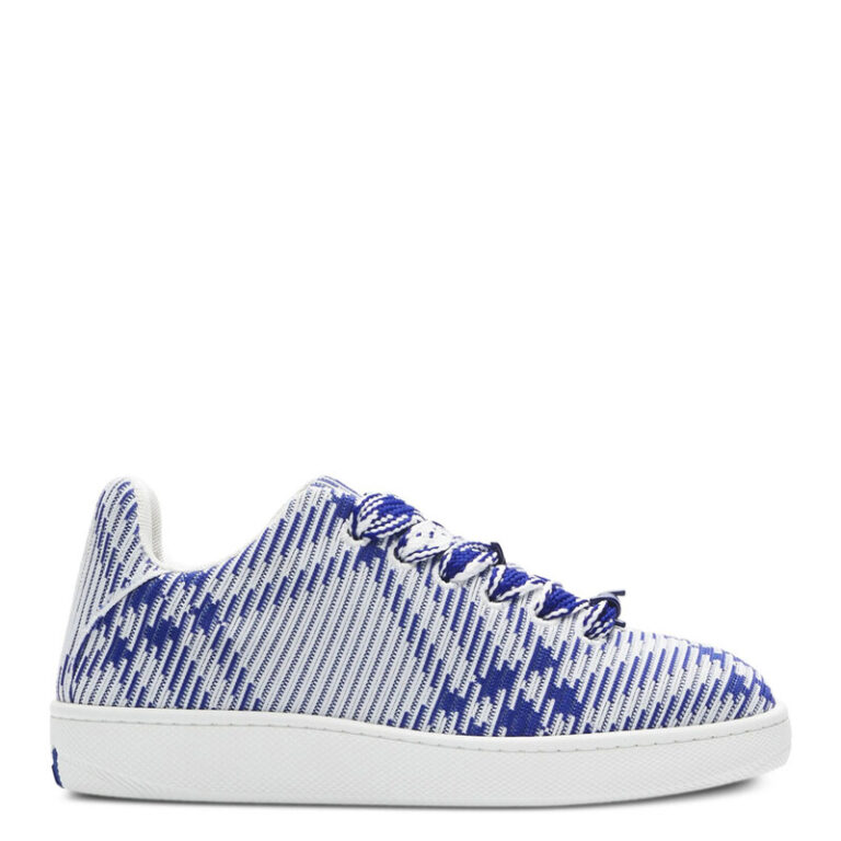 Box Checked Leather Sneakers, Brand Size 40 ( US Size 7 )