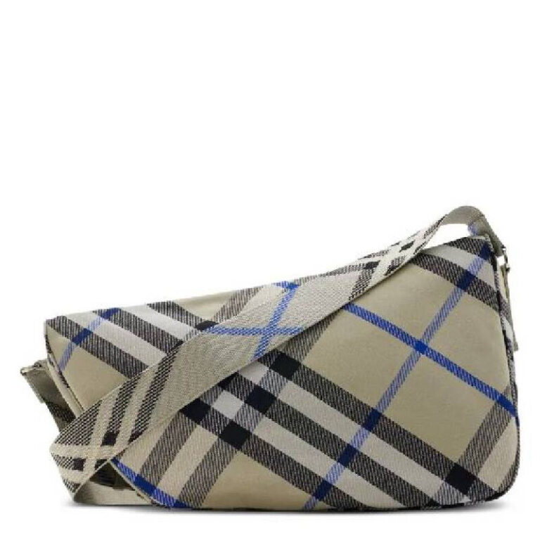 Check Pattern Shield Messenger Bag