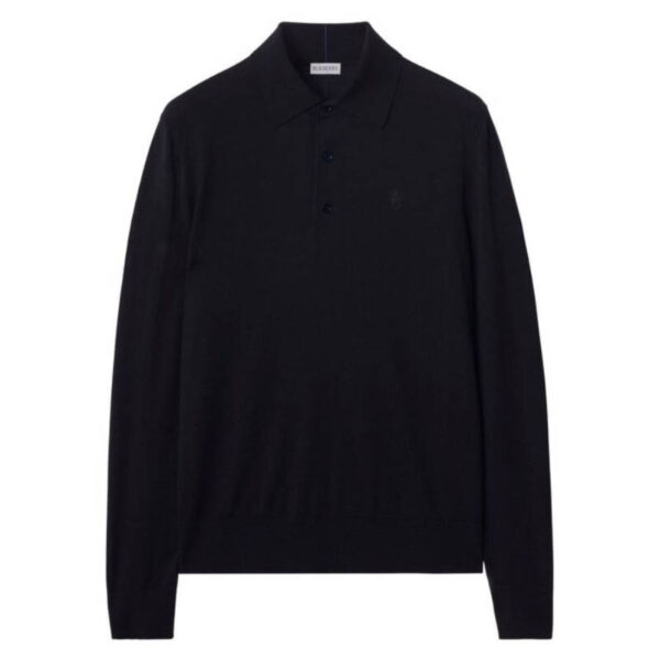 Logo Embroidered Long-Sleeved Polo Shirt, Size Small