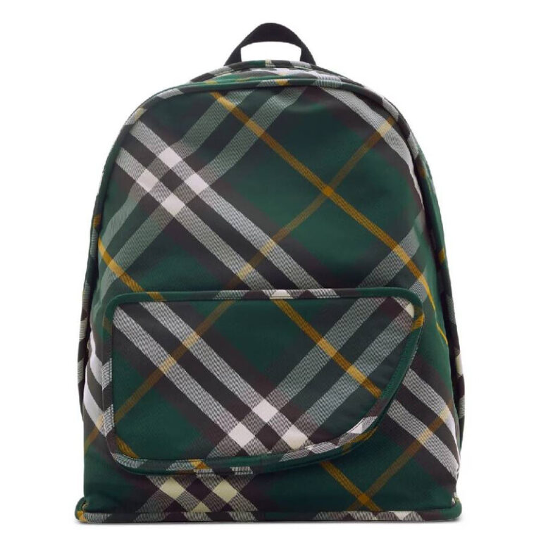 Shield Check Pattern Woven Backpack