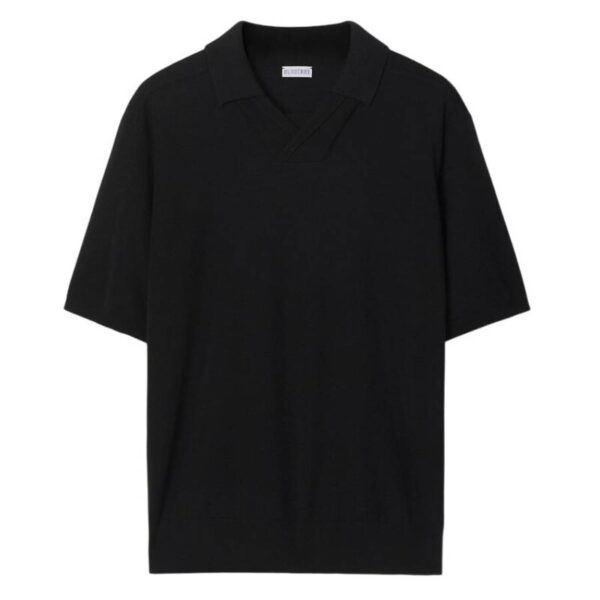 V-Neck Wool Polo Shirt, Size Small