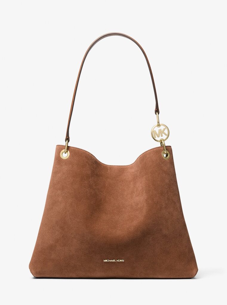 christina large suede shoulder bag