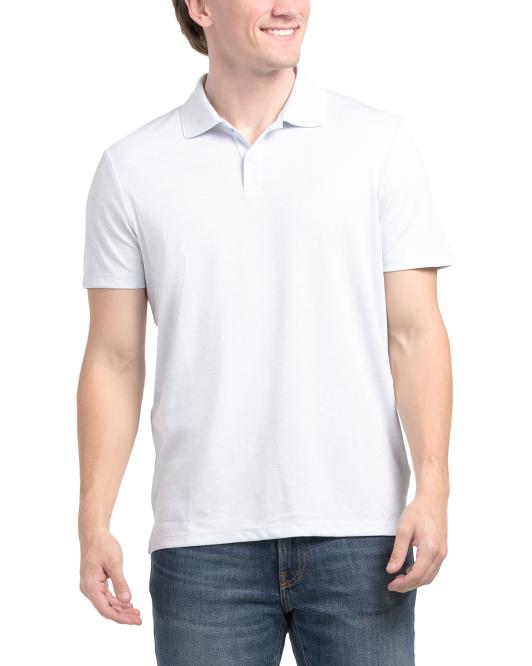 CALVIN KLEIN Short Sleeve Birdseye Heathered Interlock Polo