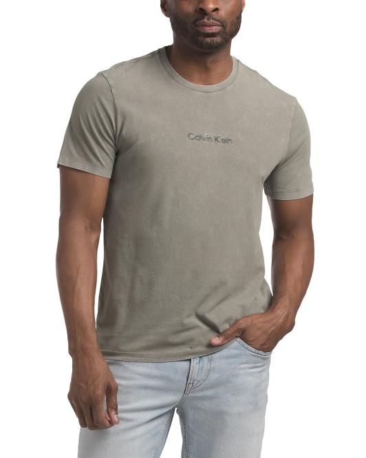 CALVIN KLEIN Short Sleeve Garment Washed Chest Logo Tee