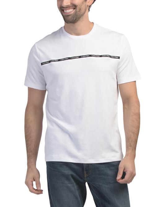 CALVIN KLEIN Short Sleeve Inset Logo Tape Tee