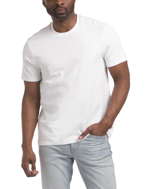 CALVIN KLEIN Short Sleeve Micro Waffle Crew Neck Tee
