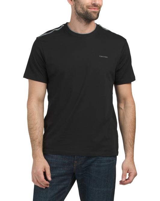 CALVIN KLEIN Short Sleeve Shoulder Tape Logo Tee
