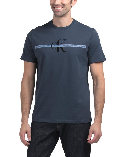 CALVIN KLEIN Taped Repeat Layered Logo Tee