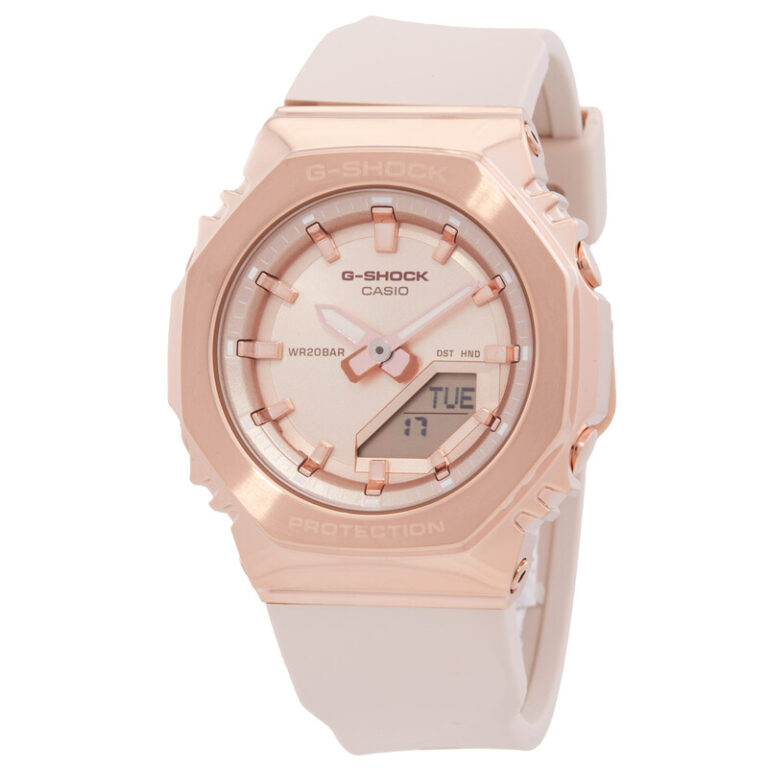 G-Shock Alarm Quartz Analog-Digital Rose Gold Dial Ladies Watch