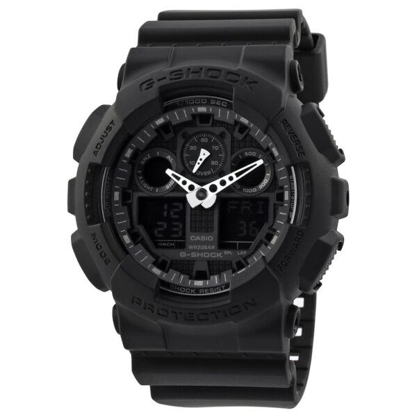 G-Shock Perpetual Alarm World Time Chronograph Quartz Analog-Digital Black Dial Men's Watch GA-100-1A1