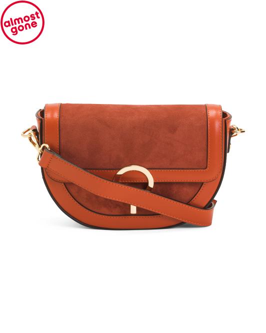 CHEVAL Made In Italy Leather Crossbody With Round Hardware