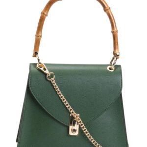 CHEVAL Made In Italy Leather Satchel With Handle Turnlock