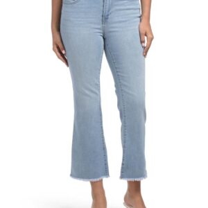 D. JEANS NEW YORK High Rise Kick Flare Jeans With Frayed Hem