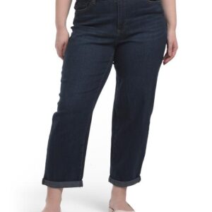 D. JEANS NEW YORK Plus Comfort Waist Vintage Rolled Straight Ankle Jeans