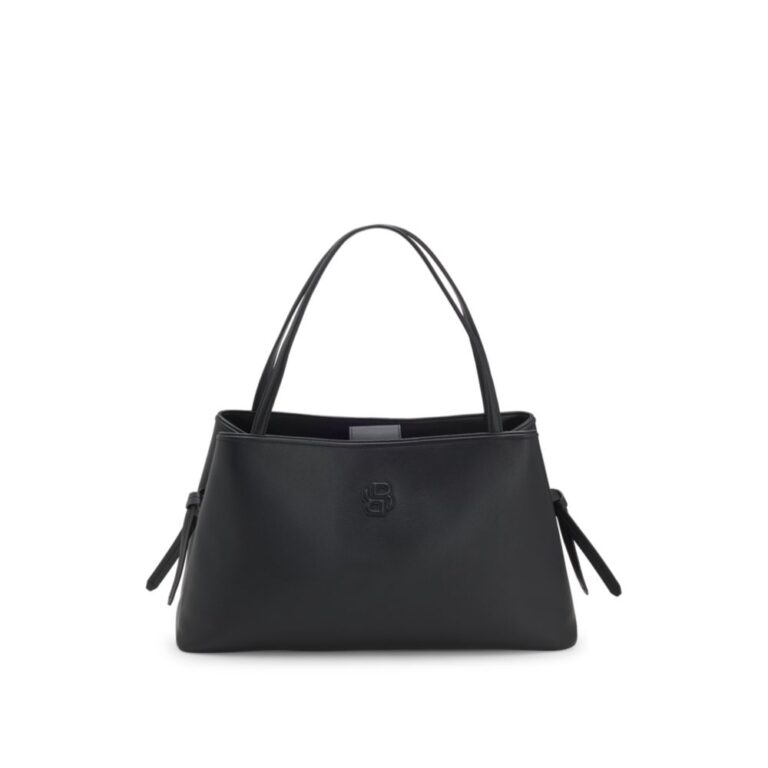 grained faux-leather tote bag with double b monogram