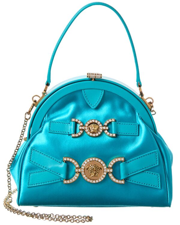 medusa 95 satin & leather shoulder bag
