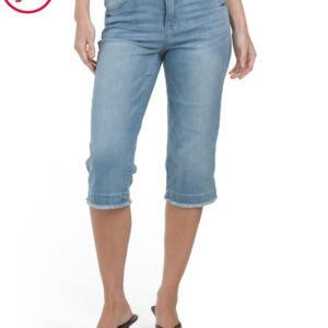 DEMOCRACY Ab Solution Skimmer Capri Pants With Fray Hem