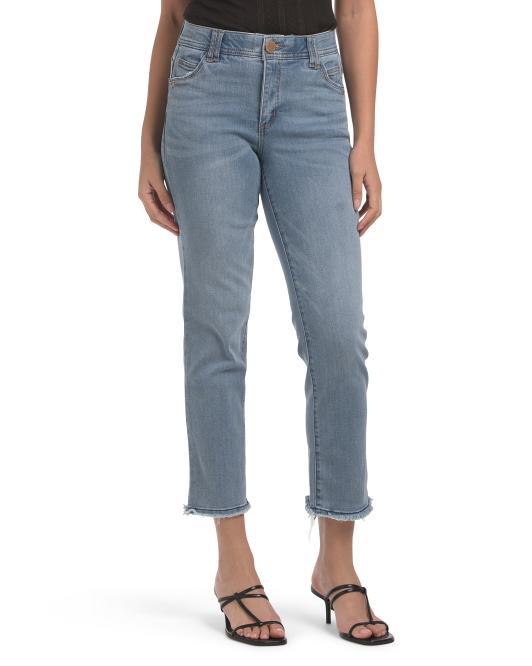 DEMOCRACY Ab Tech High Rise Slim Straight Frayed Jeans