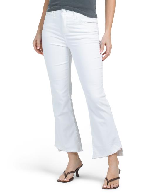 DEMOCRACY Ab Technology Frayed High Rise Cropped Itty Bitty Flare Jeans