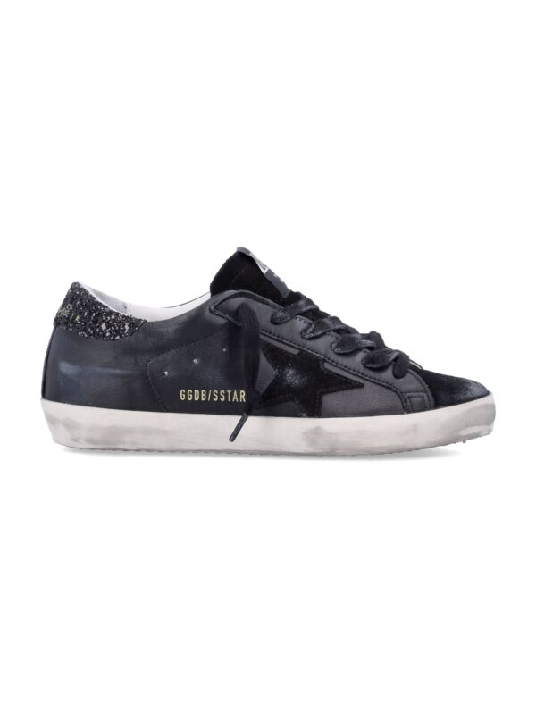 black super-star leather sneakers