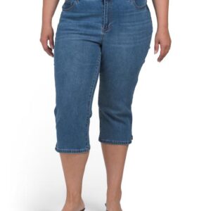 DJEANS Plus Comfort Waist Fit Solution Pedal Pusher Jeans