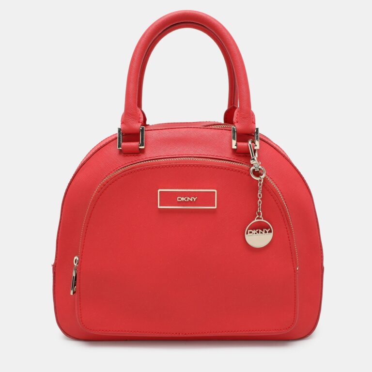 red leather front dome satchel