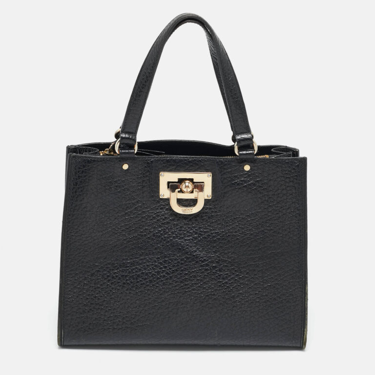 black grain leather beekman french tote