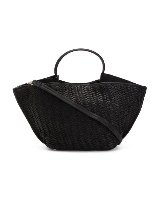 ECOTORIE Leather Austin Woven Satchel