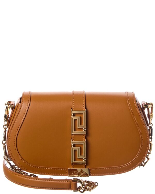 ! logo leathe shoulder bag