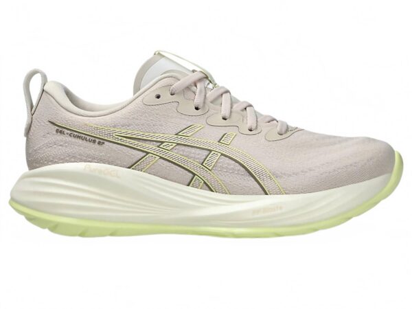 women's cumulus 27 running shoes in mineral beige/huddle yellow