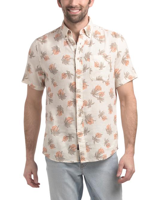 FAHERTY Linen Blend Palm Breeze Shirt