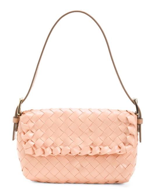 FALOR Made In Italy Leather Woven Satchel