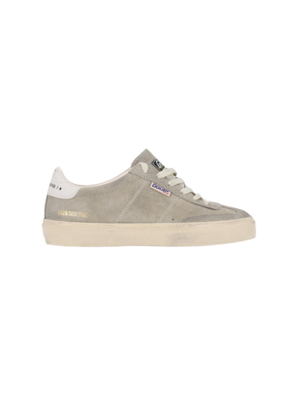 gray soul star worn suede sneakers