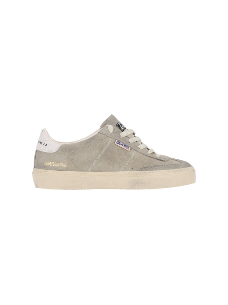 gray soul star worn suede sneakers