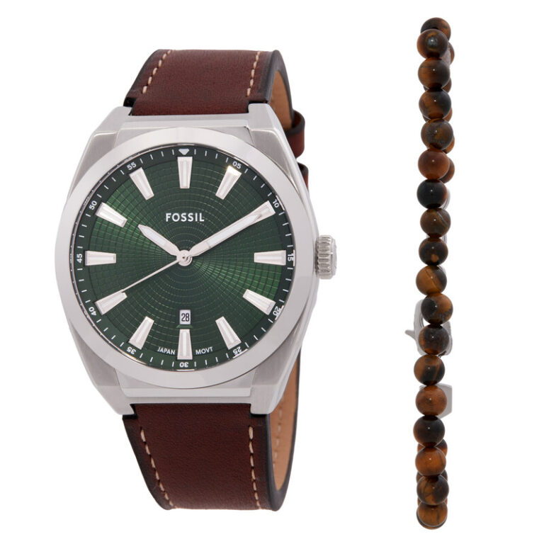 Everett Quartz Green Dial Men's Watch Set