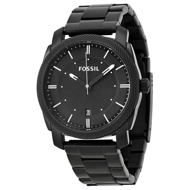 Machine Black Dial Black-plated Men's Watch
