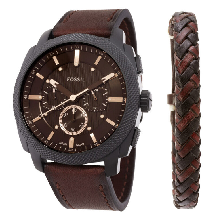 Machine Chronograph Quartz Men's Watch and Bracelet Set