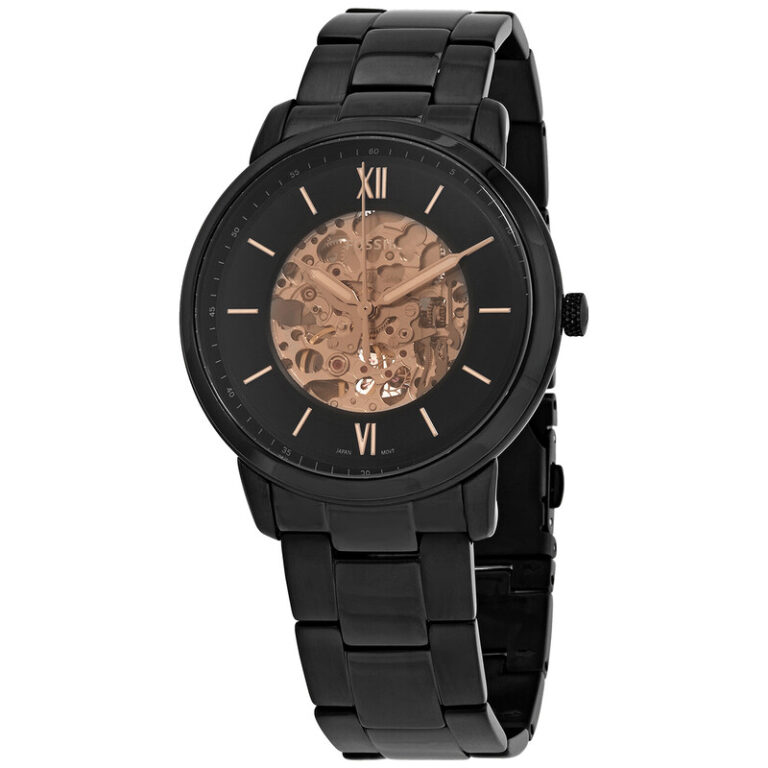 Neutra Automatic Black Skeleton Dial Men's Watch