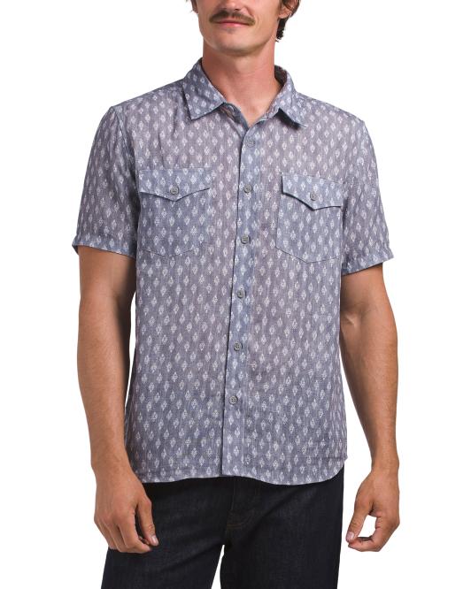 FRYE Patterned Button Down Shirt