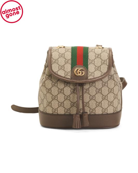 GUCCI Made In Italy Supreme Canvas And Leather G G Ophidia Mini Backpack