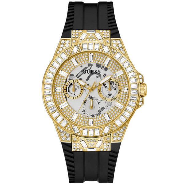 Black Gold Tone Multi-Function Champagne Dial Men's Watch