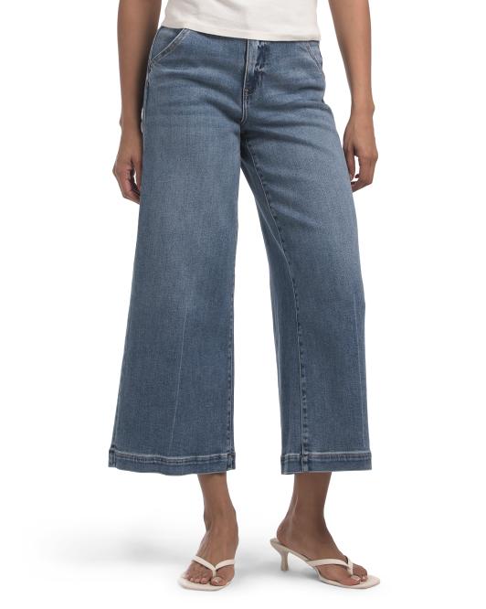 HIDDEN Clean Cropped Wide Leg Trousers