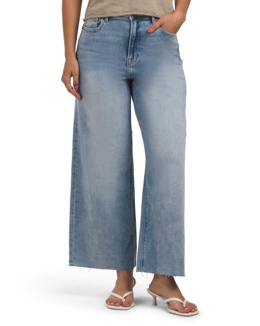 HIDDEN Clean Stretch Cropped Wide Leg Jeans