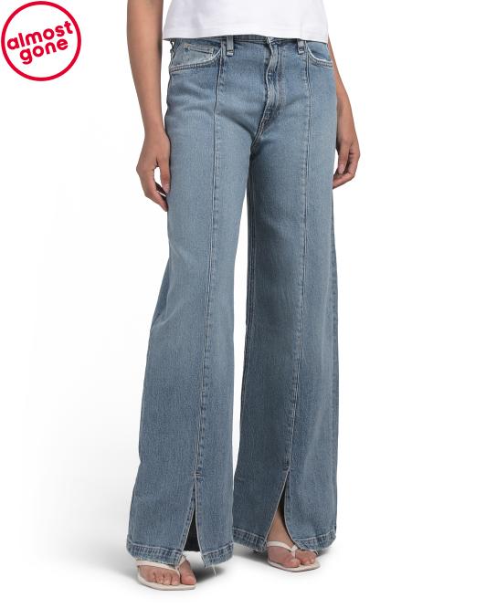 HUDSON James High Rise Wide Leg Jeans With Vent Cuffs