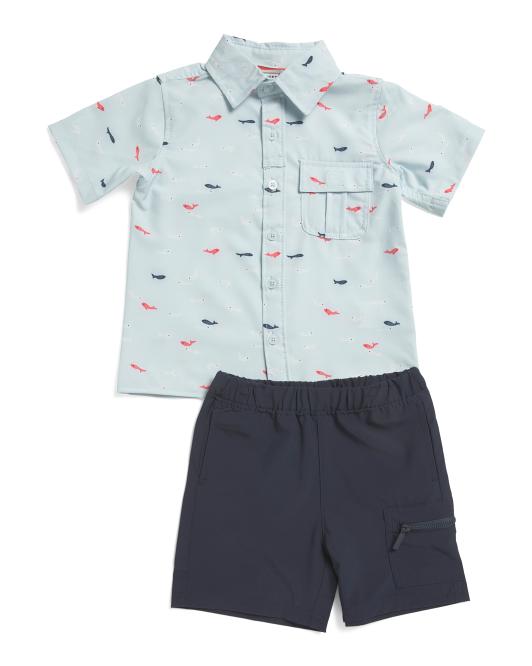 HUNTER Toddler Boys 2pc Whales Top And Shorts Set