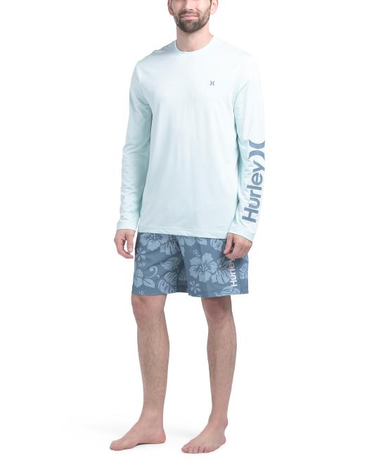 HURLEY 2pc Upf 50 Long Sleeve Sun Shirt And Trunks Set