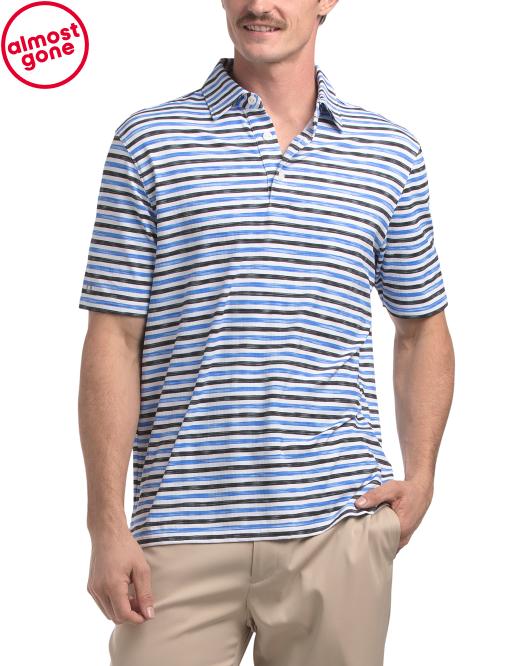 IBKUL Striped Upf Golf Polo