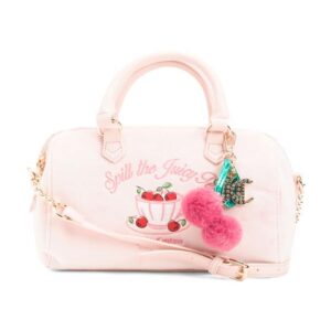 JUICY COUTURE Sweet Tea Velour Barrel Satchel