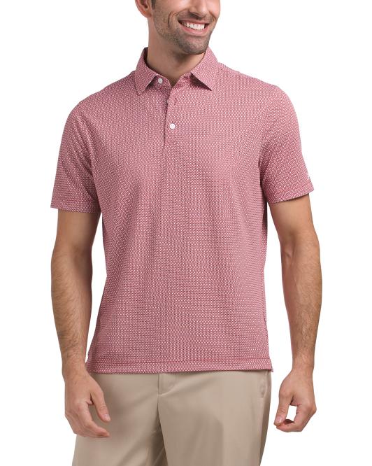 KENNETH COLE Print Pique Golf Polo