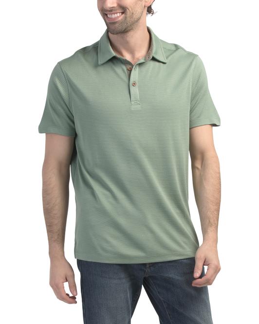 LANDS END Weekend Texture Polo